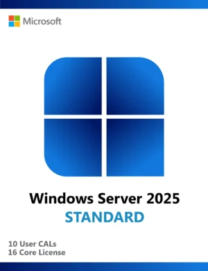 Windows Server 2025 Standard 16 Core + 10 User CALs
